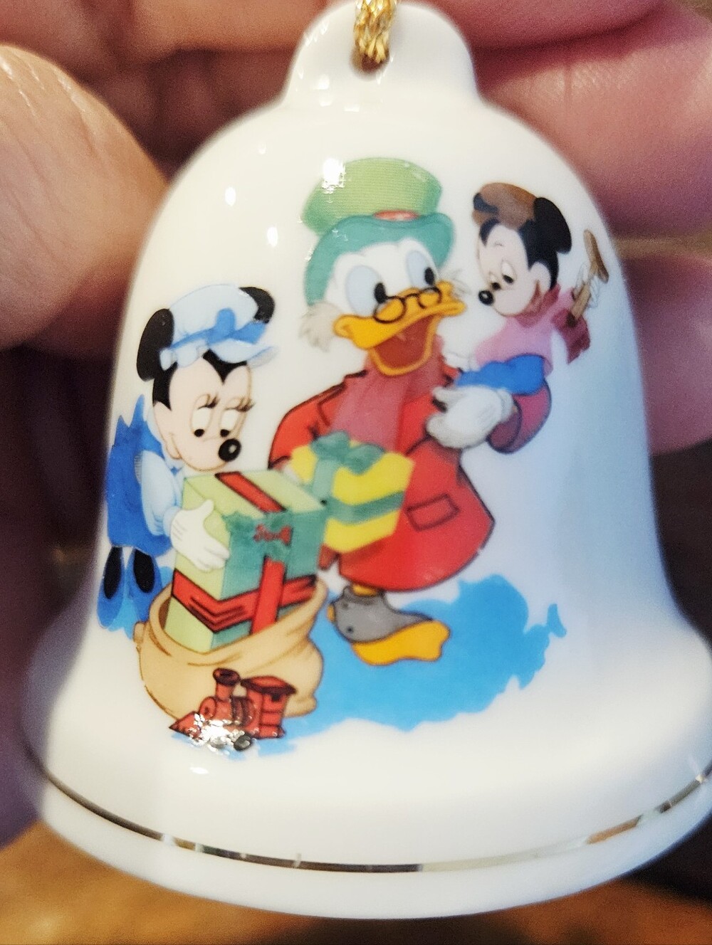 Disney White and Gold Bell Pendant